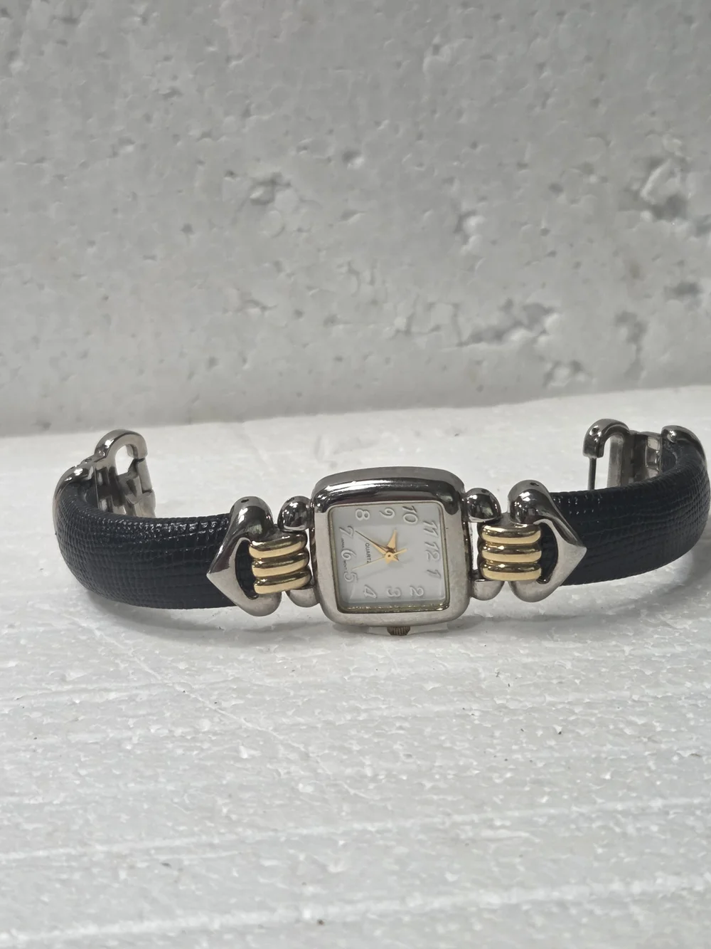 Avon Two-Tone Gold & Silver Women's Quartz Watch with Black Strap